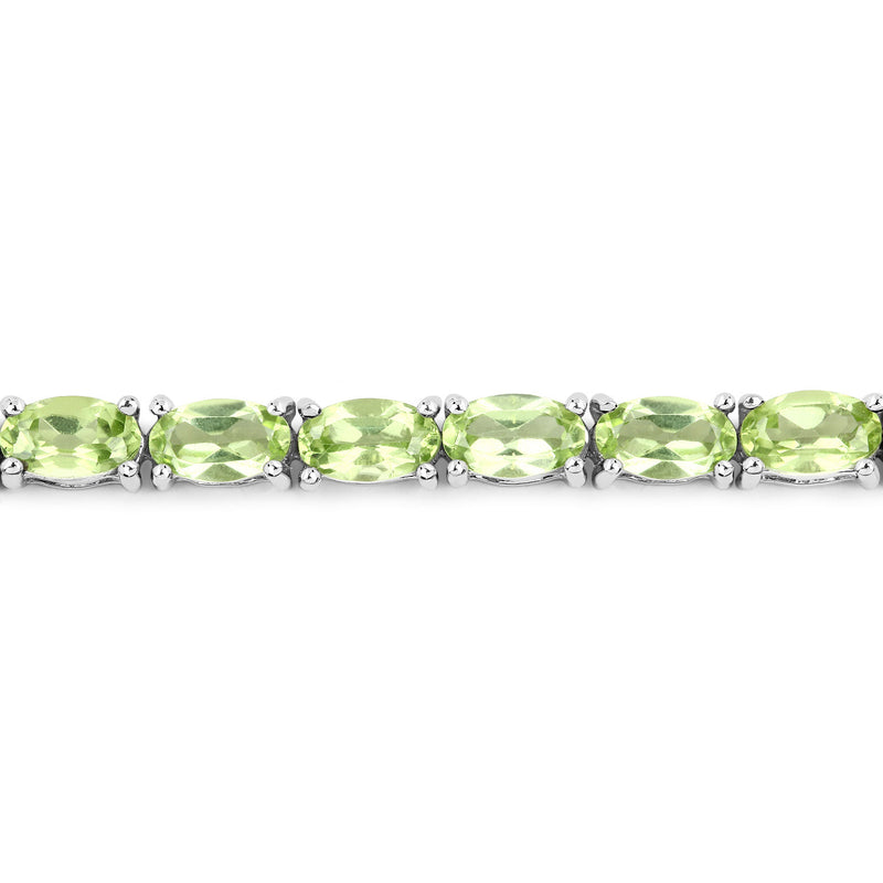 8.28 Carat Genuine Peridot .925 Sterling Silver Bracelet