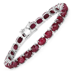 36.80 Carat Dyed Ruby .925 Sterling Silver Bracelet