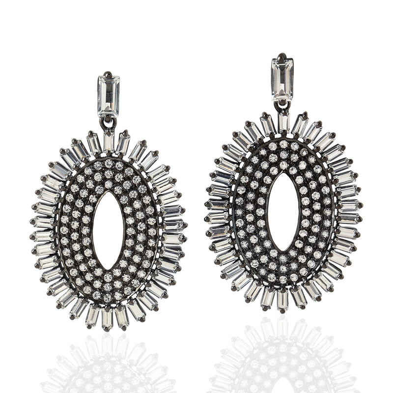 6.49ct White Topaz Dangle Earrings 925 Sterling Silver Jewelry