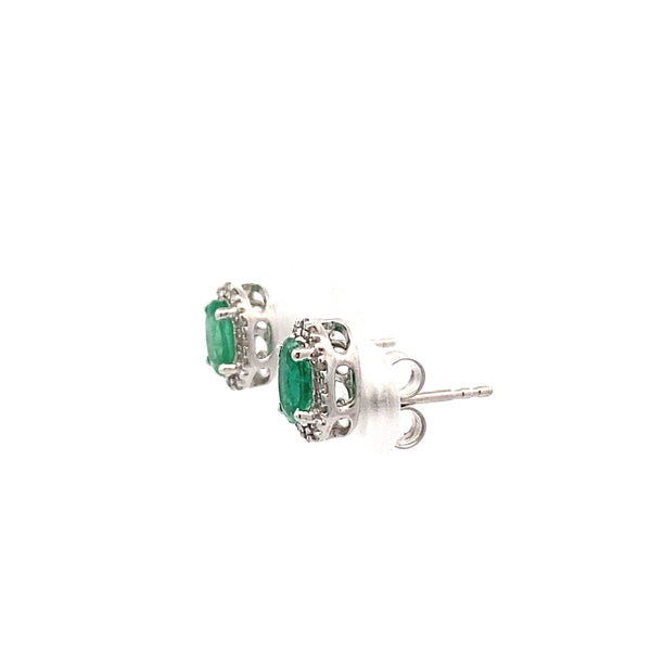 .70ct Emerald Diamond Stud Earrings 14KT White Gold