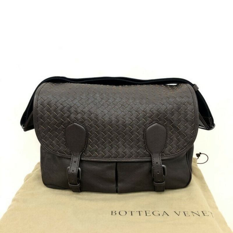 BOTTEGA VENETA messenger bag 355782 VAKB1 2066 Gardena buffalo leather brown intrecciato shoulder mens