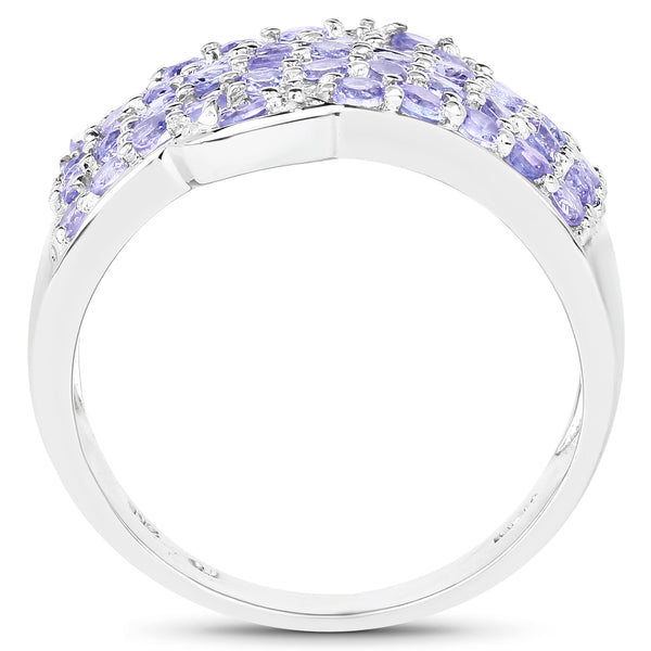 1.58 Carat Genuine Tanzanite .925 Sterling Silver Ring