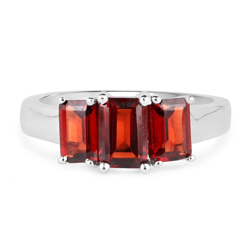 2.80 Carat Genuine  Garnet .925 Sterling Silver Ring