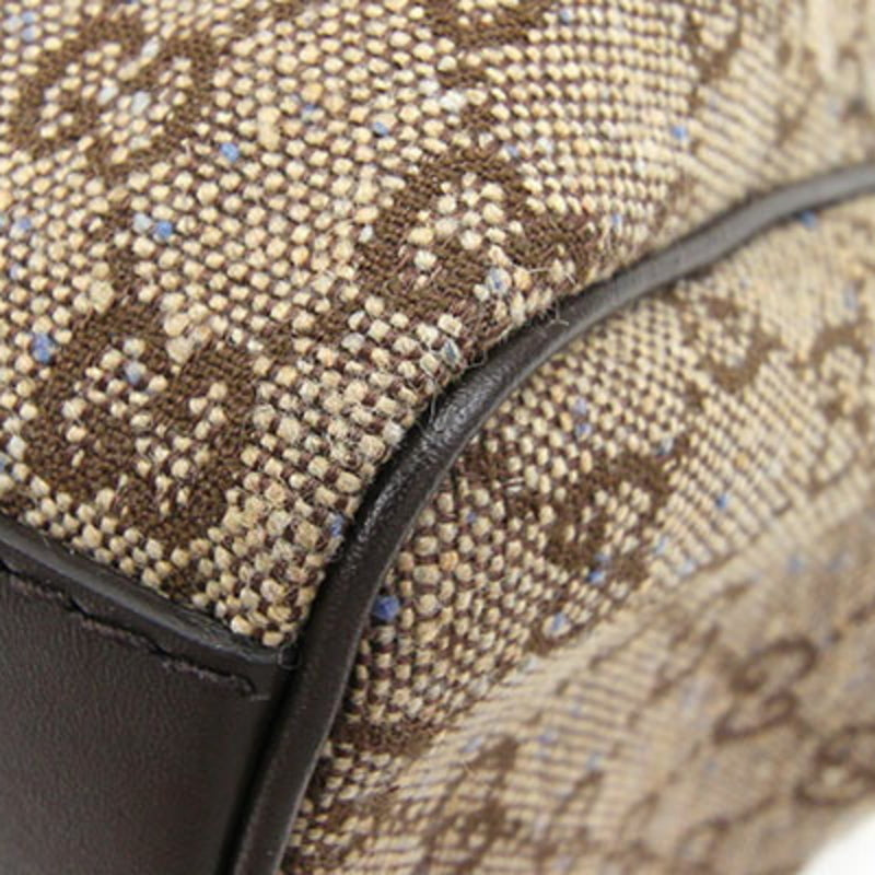Gucci Handbag GG Canvas Sookie 211944 Brown Dark Leather Womens Tote Bag