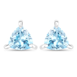 0.50 Carat Genuine Swiss Blue Topaz .925 Sterling Silver Earrings