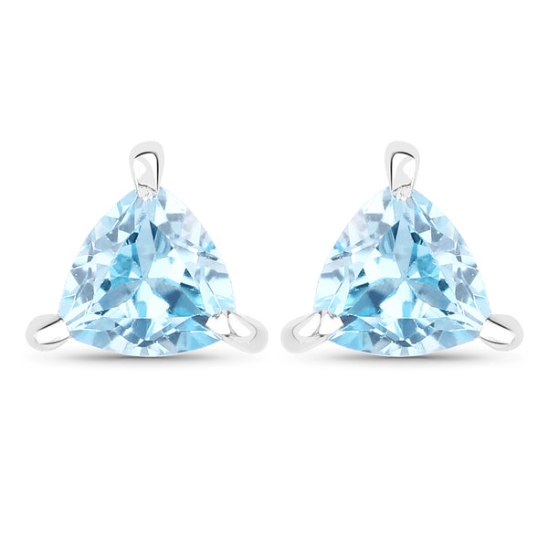 0.50 Carat Genuine Swiss Blue Topaz .925 Sterling Silver Earrings