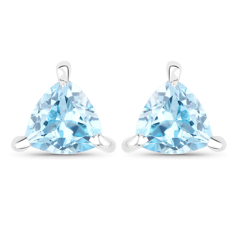 0.50 Carat Genuine Swiss Blue Topaz .925 Sterling Silver Earrings