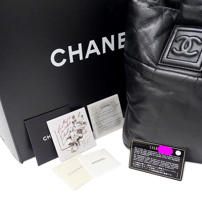 Chanel CHANEL Bag Coco Cocoon Ladies Tote Handbag Lambskin Black