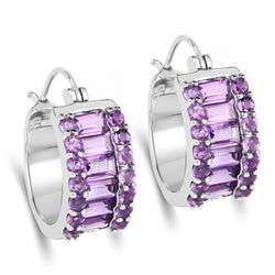 5.56 Carat Genuine Amethyst .925 Sterling Silver Earrings