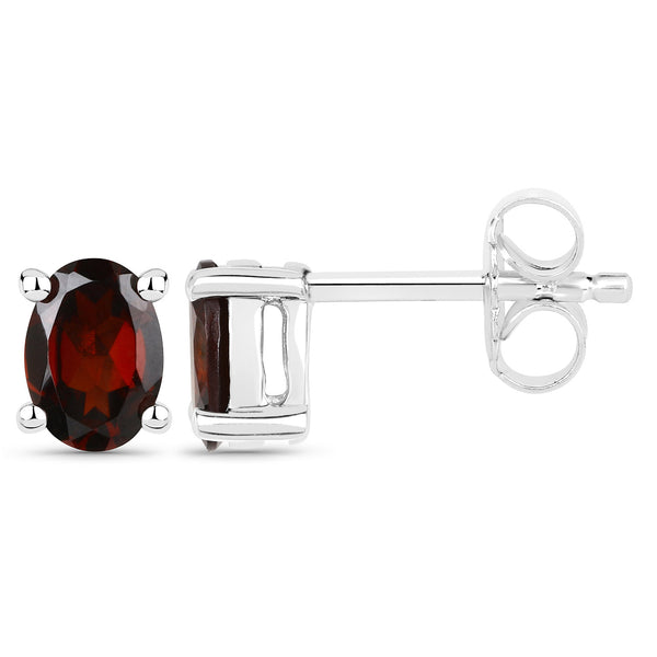 1.56 Carat Genuine Garnet .925 Sterling Silver Earrings