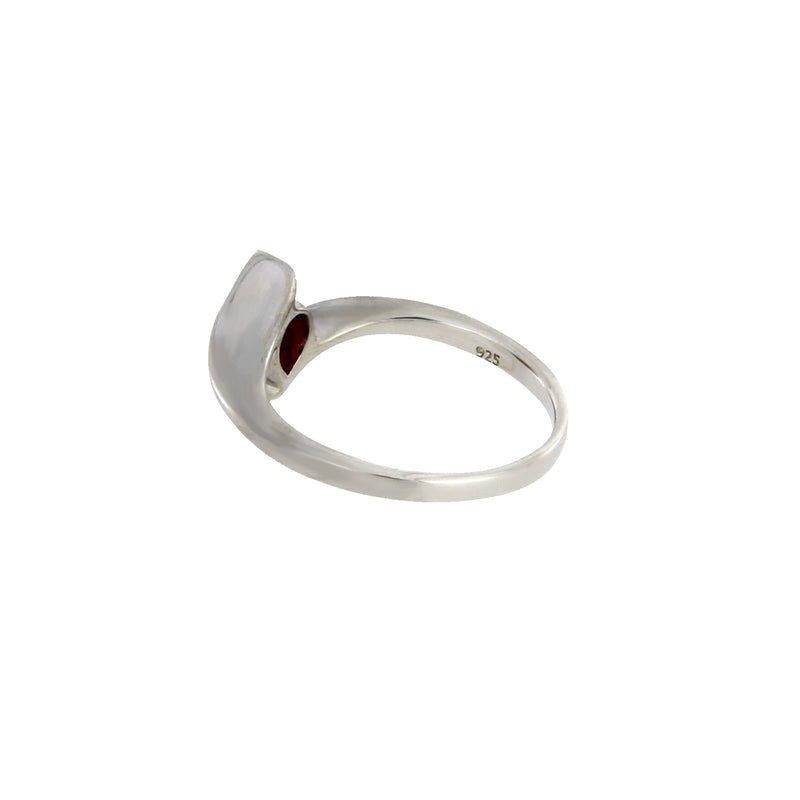 Genuine .62ct Garnet Ring Sterling Silver