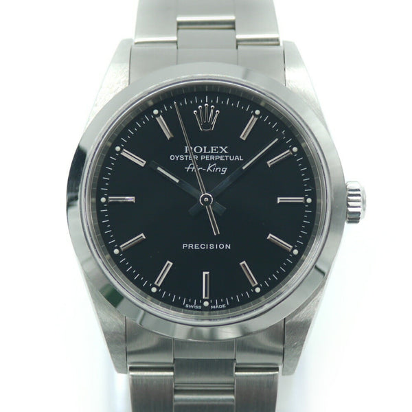 ROLEX AirKing Air King 14000M K number SS self-winding black dial watch