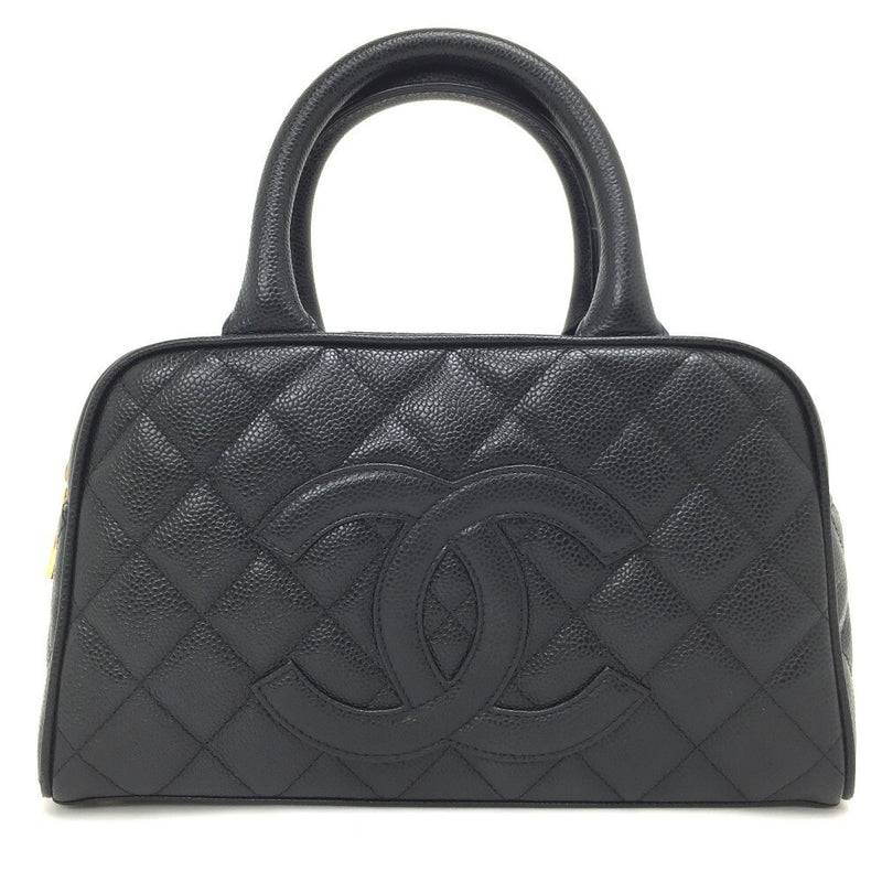 Chanel Handbag Matrasse Mini Boston Coco Mark Caviar Skin Black Ladies CHANEL K11221864