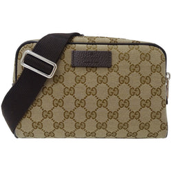 Gucci GUCCI Bag Mens Womens Waist Pouch Body GG Canvas Beige 449174