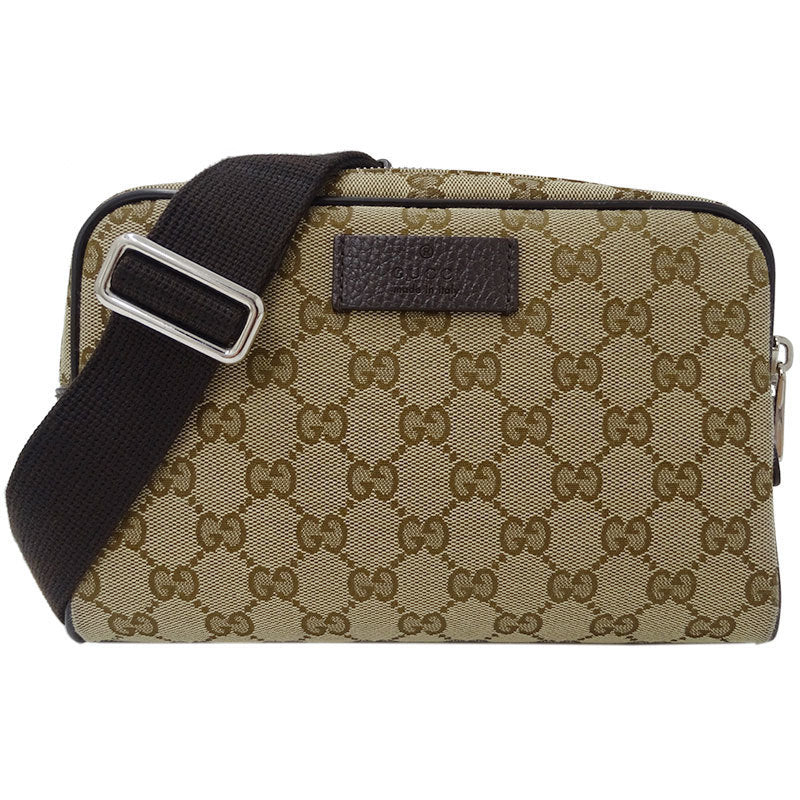 Gucci GUCCI Bag Mens Womens Waist Pouch Body GG Canvas Beige 449174