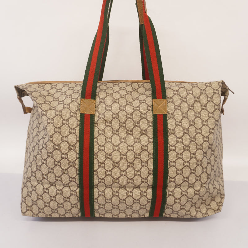 Auth Gucci Sherry Line Tote Bag WomenMenUnisex GG Plus Tote Bag Beige