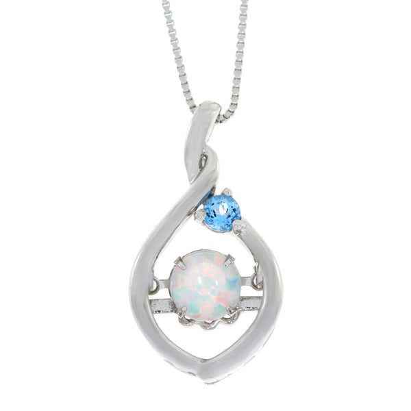 .04ct Created Opal Fashion Pendants Sterling Silver