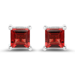 2.64 Carat Genuine Garnet .925 Sterling Silver Earrings