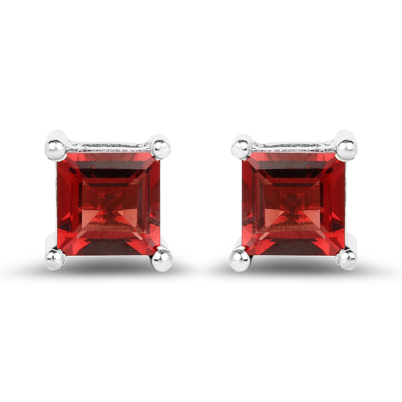 2.64 Carat Genuine Garnet .925 Sterling Silver Earrings