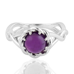 2.05 Natural Amethyst Cocktail Ring 925 Sterling Silver Jewelry