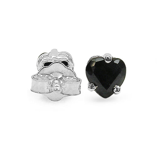 1.00 Carat Genuine Black Sapphire .925 Sterling Silver Earrings