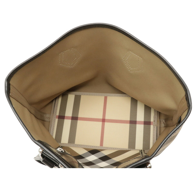 BURBERRY Nova check plaid tote bag shoulder PVC leather beige black red