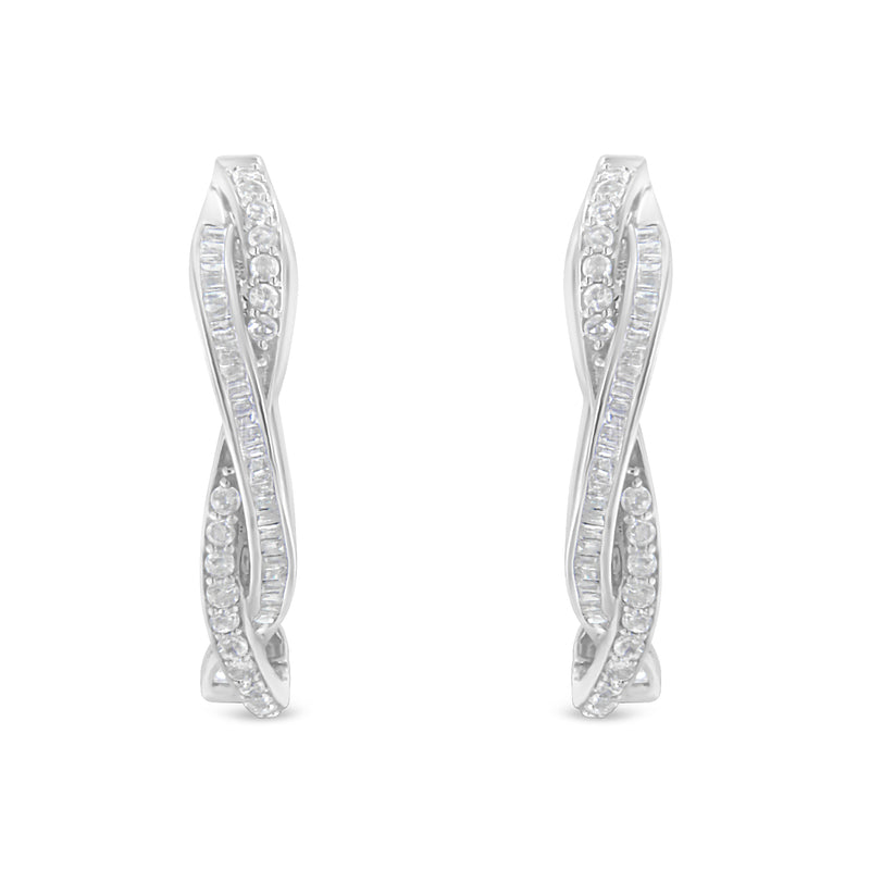 Sterling-Silver Diamond Hoop Earring (0.75 cttw, I-J Color, I2-I3 Clarity)