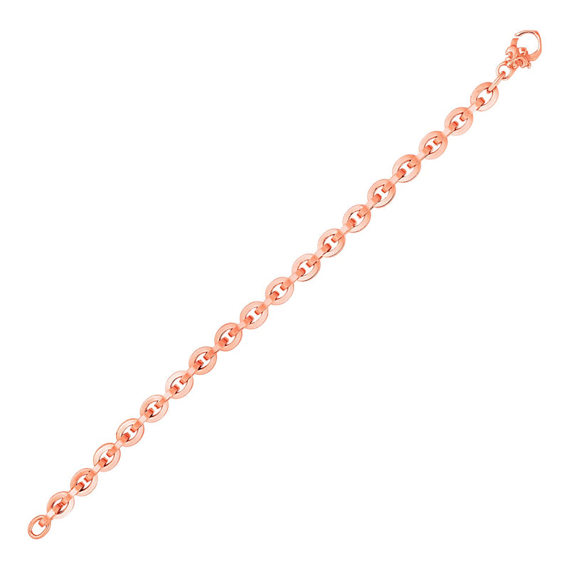 Shiny Oval Link Bracelet in 14k Rose Gold