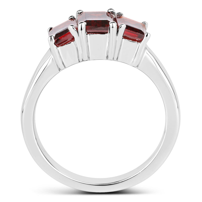 2.80 Carat Genuine  Garnet .925 Sterling Silver Ring