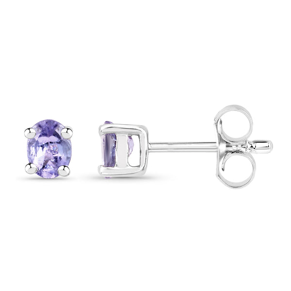 0.34 Carat Genuine Tanzanite .925 Sterling Silver Earrings