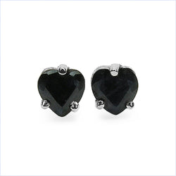 1.00 Carat Genuine Black Sapphire .925 Sterling Silver Earrings