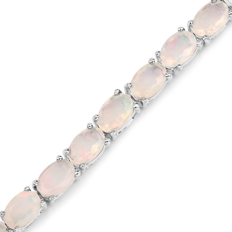 7.83 Carat Genuine Ethiopian Opal .925 Sterling Silver Bracelet