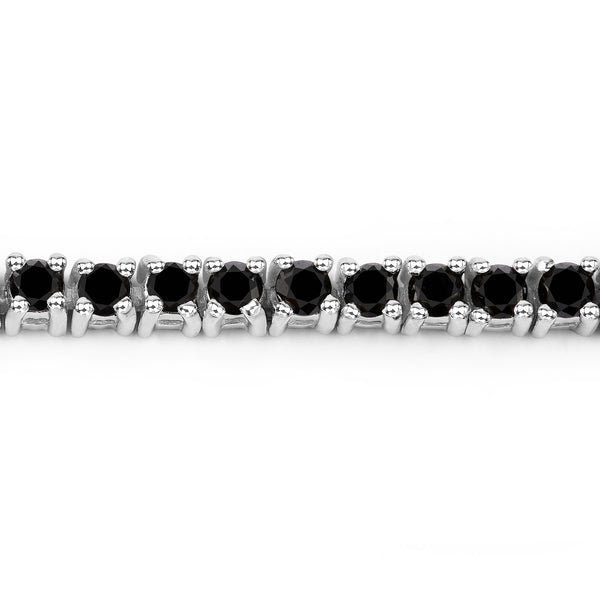 2.19 Carat Genuine Black Diamond .925 Sterling Silver Bracelet