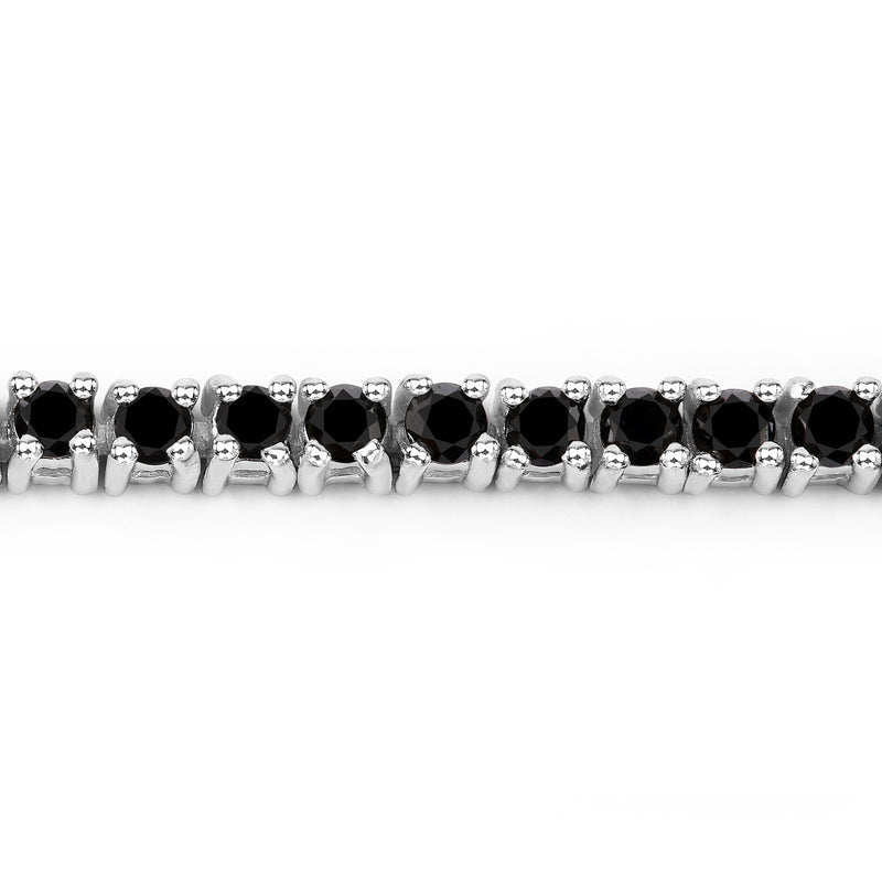 2.19 Carat Genuine Black Diamond .925 Sterling Silver Bracelet