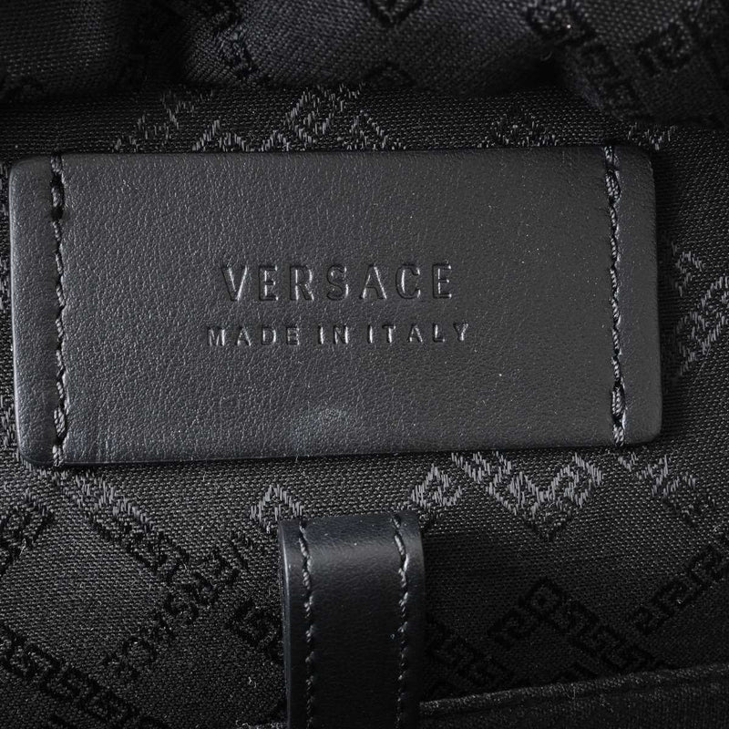Versace Womens Leather Backpack Black
