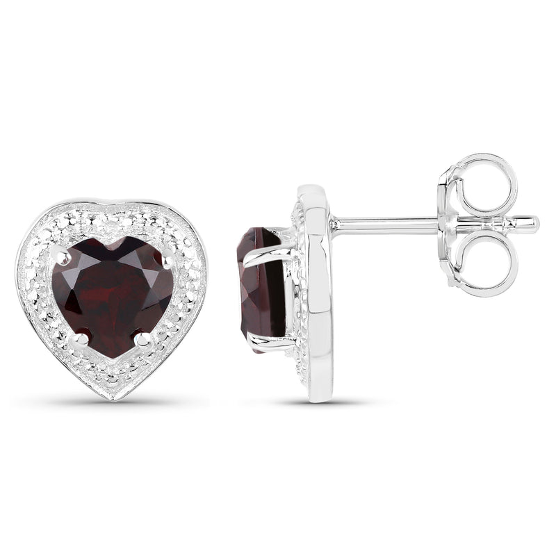 1.76 Carat Genuine Garnet .925 Sterling Silver Earrings