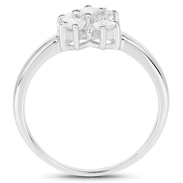0.30 Carat Genuine White Topaz .925 Sterling Silver Ring