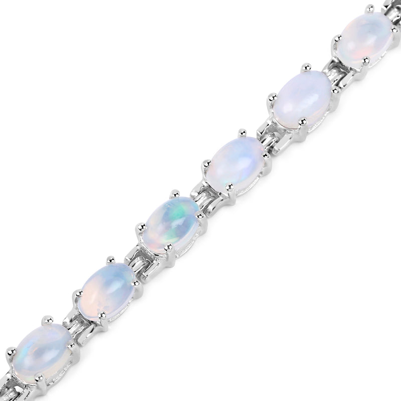 5.94 Carat Genuine Ethiopian Opal .925 Sterling Silver Bracelet