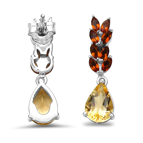 4.04 Carat Genuine Citrine .925 Sterling Silver Earrings