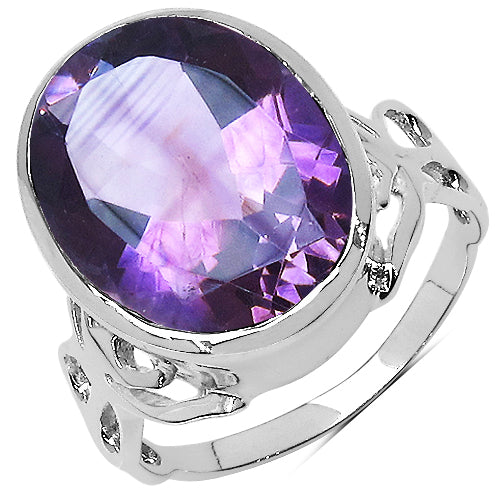 26.66 Carat Genuine Amethyst .925 Sterling Silver Ring, Pendant and Earrings Set