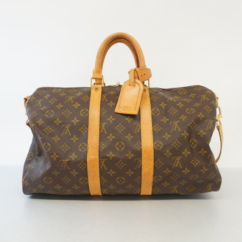 Auth Louis Vuitton Monogram Keepol Band Lier 45 M41418 Unisex Boston Bag