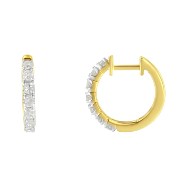 10K Yellow Gold Diamond Diamond Huggy Earring (1/2 cttw, I-J Color, I2-I3 Clarity)