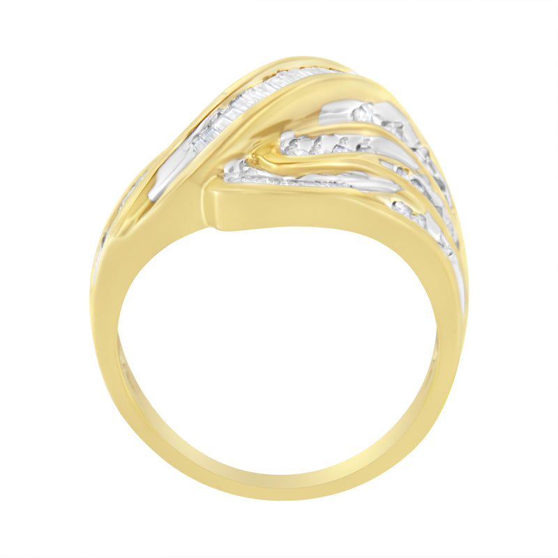 10K Yellow Gold 1/2 Carat TDW Diamond Bypass Ring (H-II1-I2)