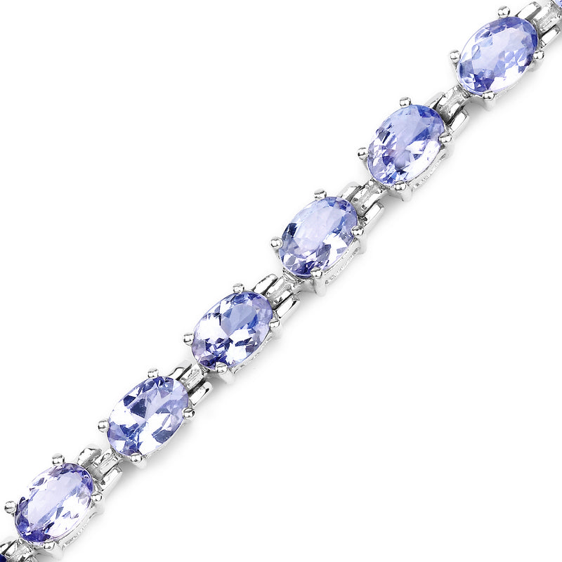 9.68 Carat Genuine Tanzanite .925 Sterling Silver Bracelet