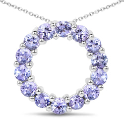 1.40 Carat Genuine Tanzanite .925 Sterling Silver Pendant