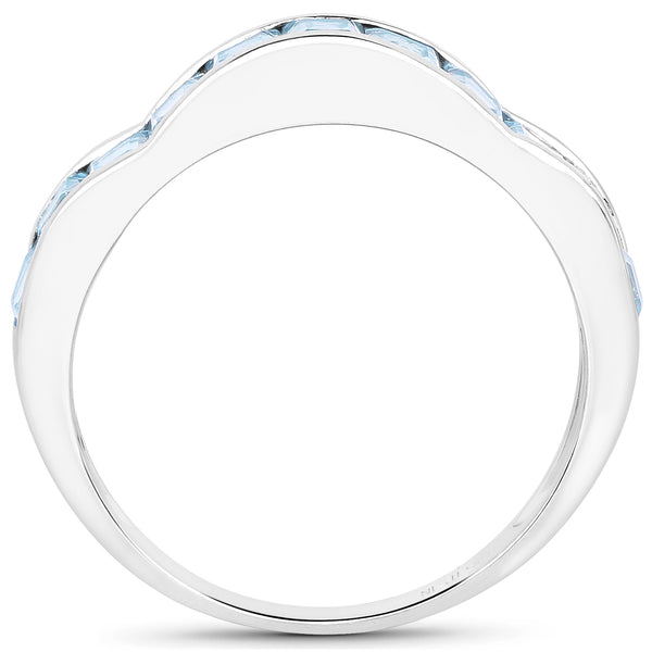 2.09 Carat Genuine Blue Topaz .925 Sterling Silver Ring