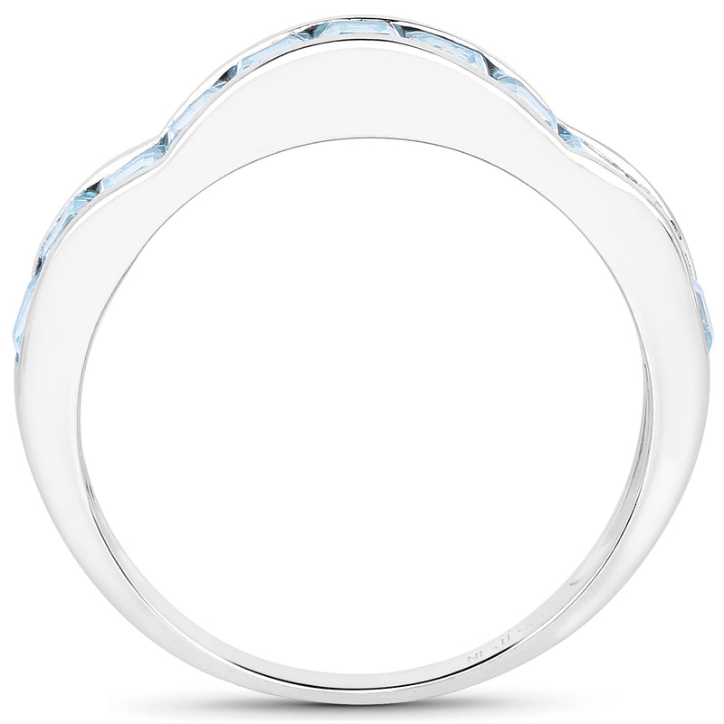 2.09 Carat Genuine Blue Topaz .925 Sterling Silver Ring