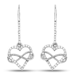 0.36 Carat Genuine White Diamond .925 Sterling Silver Earrings