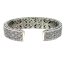 Cuff Bracelet Sterling Silver 18KT Gold