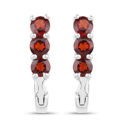 1.32 Carat Genuine Garnet .925 Sterling Silver Earrings